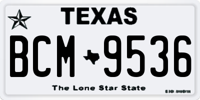 TX license plate BCM9536