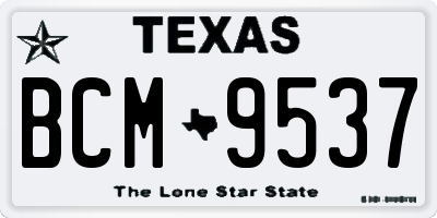 TX license plate BCM9537