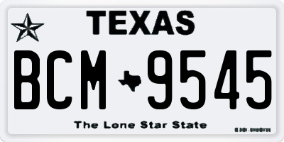 TX license plate BCM9545