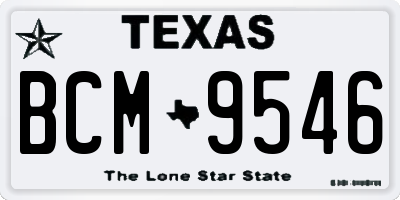 TX license plate BCM9546