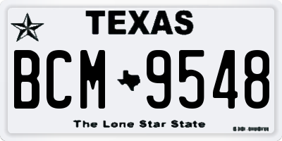 TX license plate BCM9548