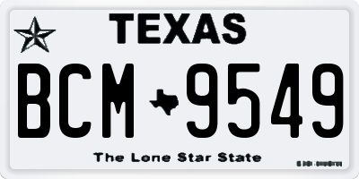 TX license plate BCM9549