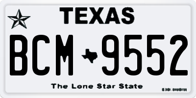TX license plate BCM9552