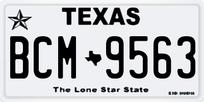 TX license plate BCM9563