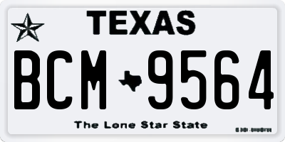 TX license plate BCM9564