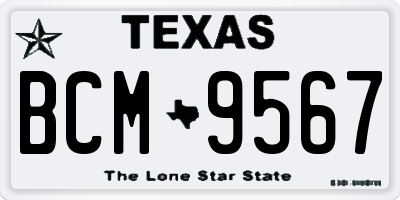 TX license plate BCM9567