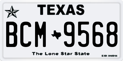 TX license plate BCM9568