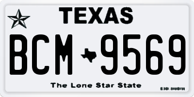TX license plate BCM9569