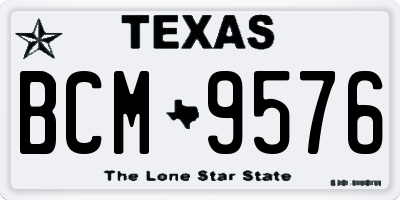 TX license plate BCM9576