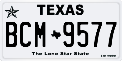 TX license plate BCM9577