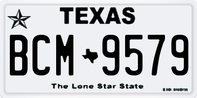 TX license plate BCM9579