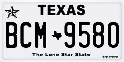 TX license plate BCM9580