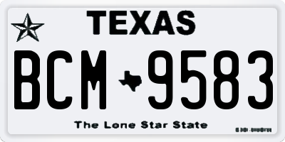 TX license plate BCM9583