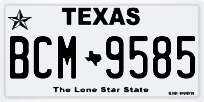 TX license plate BCM9585