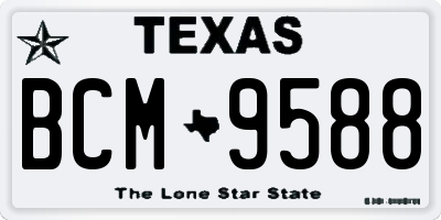 TX license plate BCM9588