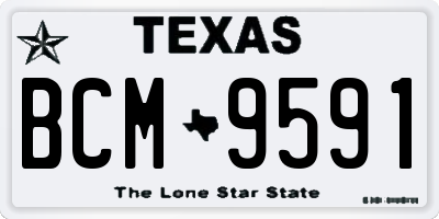 TX license plate BCM9591