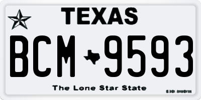 TX license plate BCM9593