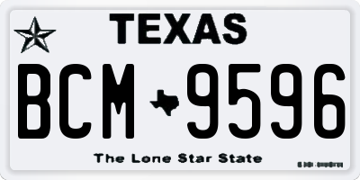 TX license plate BCM9596