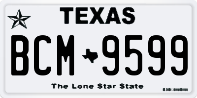 TX license plate BCM9599
