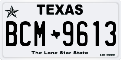 TX license plate BCM9613
