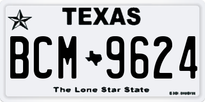 TX license plate BCM9624