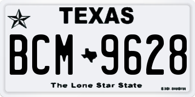 TX license plate BCM9628