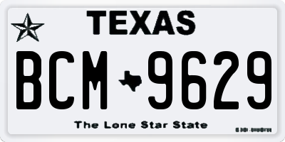 TX license plate BCM9629
