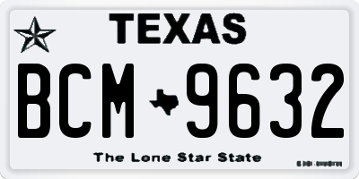TX license plate BCM9632