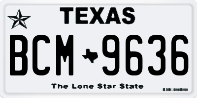 TX license plate BCM9636