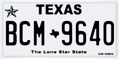 TX license plate BCM9640