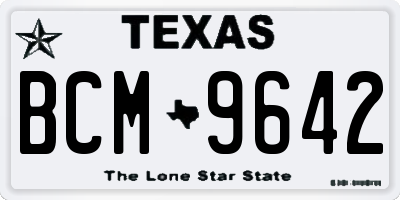 TX license plate BCM9642