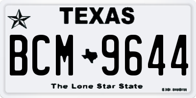 TX license plate BCM9644
