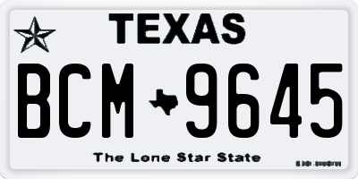 TX license plate BCM9645