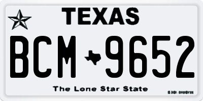 TX license plate BCM9652
