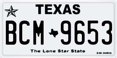 TX license plate BCM9653