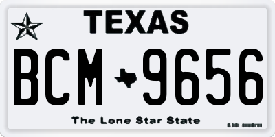 TX license plate BCM9656