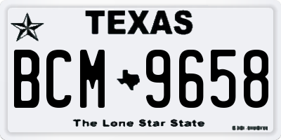 TX license plate BCM9658