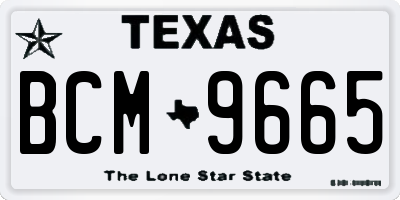 TX license plate BCM9665