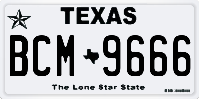 TX license plate BCM9666