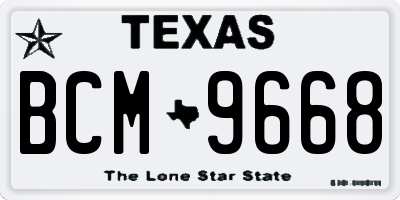 TX license plate BCM9668