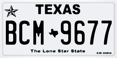 TX license plate BCM9677