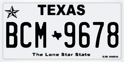 TX license plate BCM9678