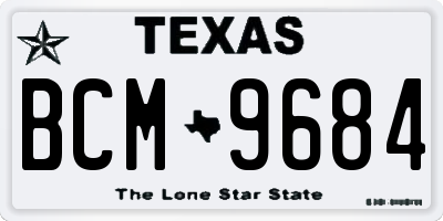 TX license plate BCM9684