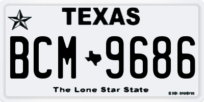 TX license plate BCM9686