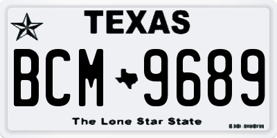 TX license plate BCM9689