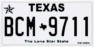 TX license plate BCM9711