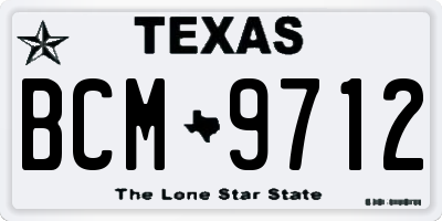 TX license plate BCM9712