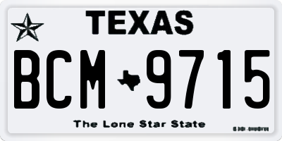 TX license plate BCM9715