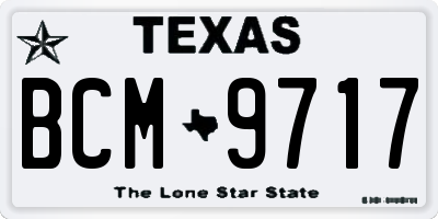 TX license plate BCM9717