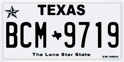 TX license plate BCM9719